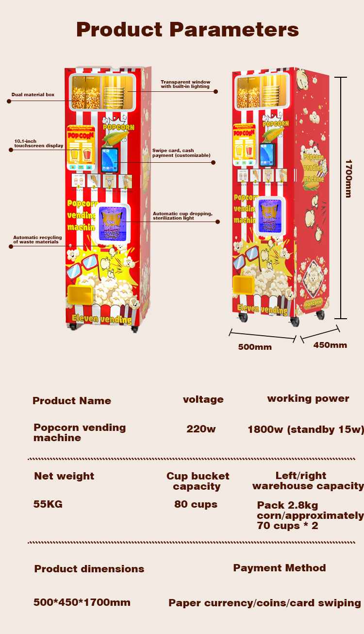 Distributore Automatico di Sna - Popcorn Vending Machine recensione e prezzo