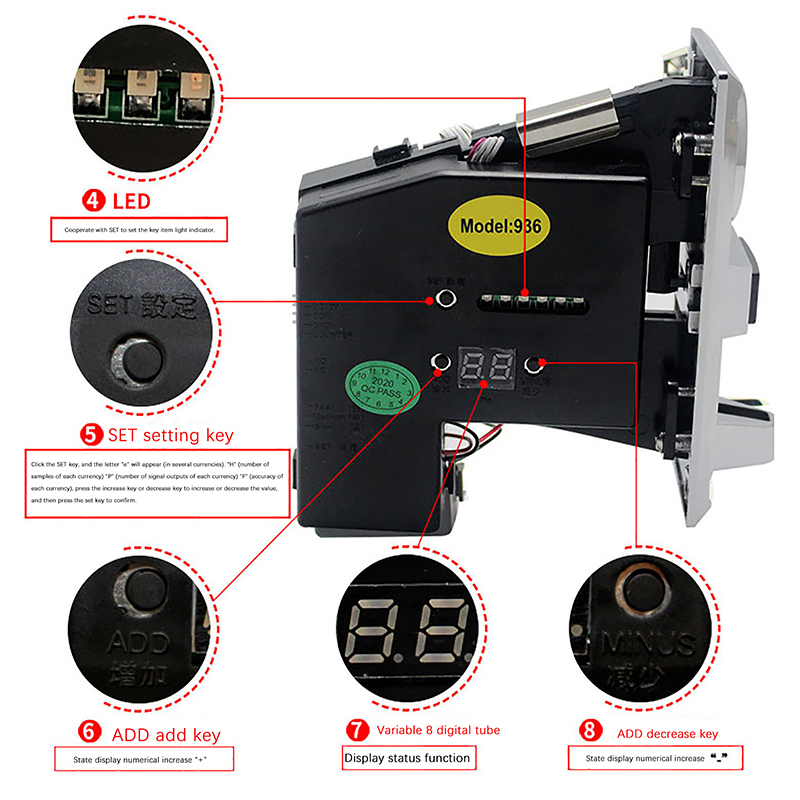 1Pc 616 Multi Coin Slot Accept - Coin Acceptor Selector recensione e prezzo